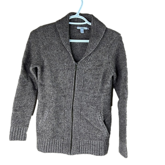 Toad & Co Brown Shawl Lambswool Knit Zip-Up - Picture 1 of 12
